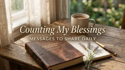 Heartfelt counting my blessings messages for sharing daily gratitude and appreciation.
