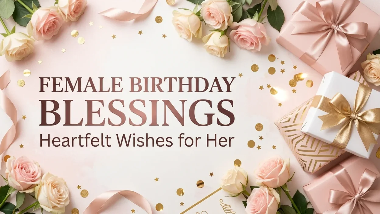 Female birthday blessings with heartfelt wishes, prayers, love, and happiness for a special woman