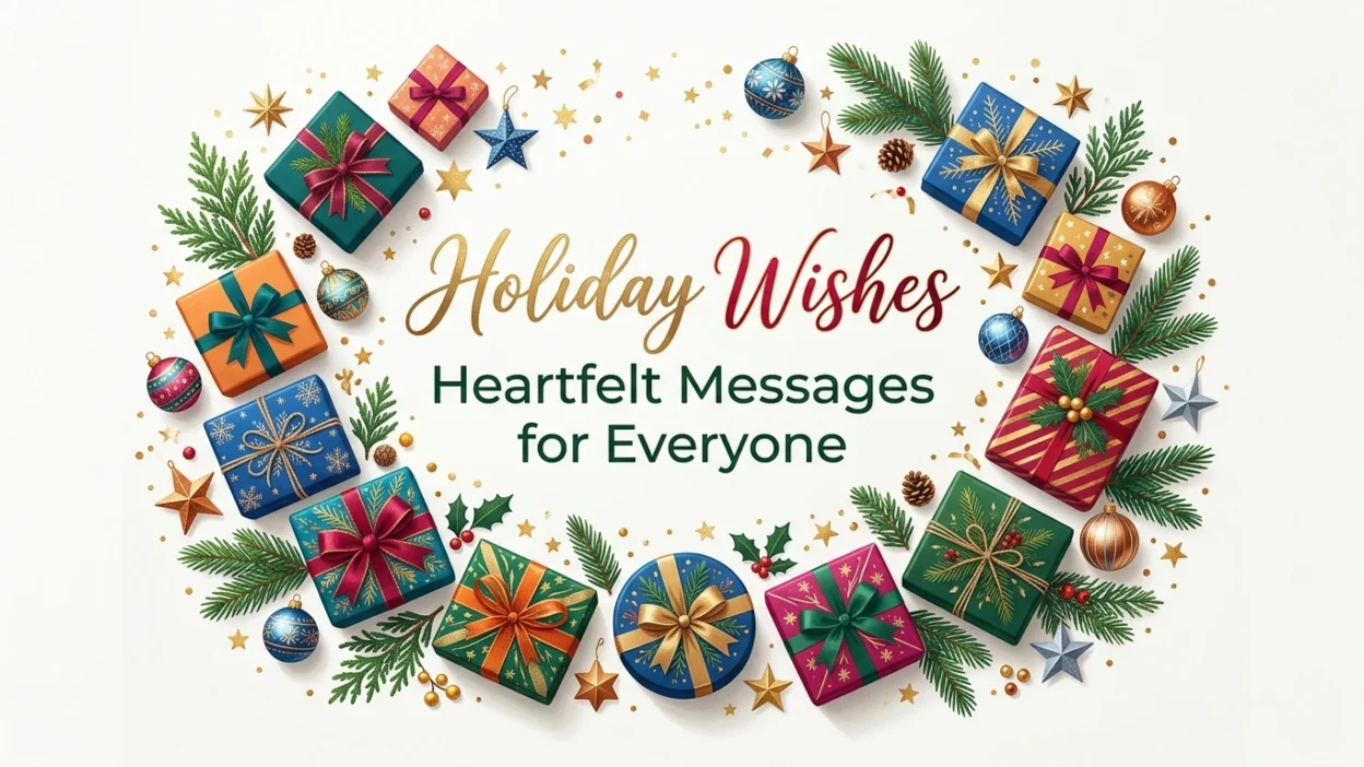 Holiday wishes with heartfelt messages for friends, family, and loved ones