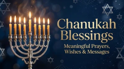 Chanukah blessings with a glowing menorah celebrating faith, hope, and the festival of lights
